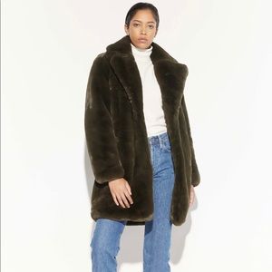 Apparis Sasha Faux Fur Coat Army Green